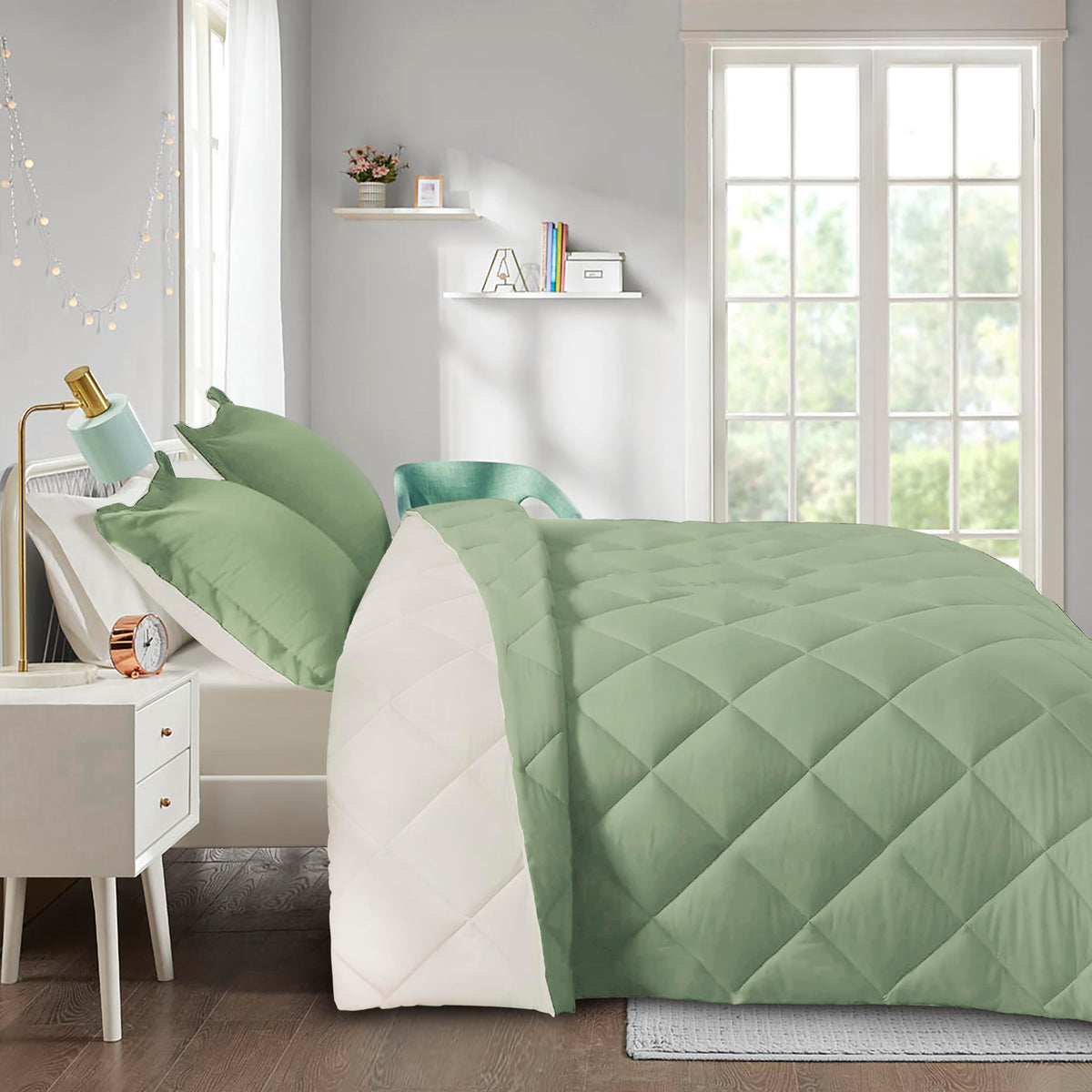 HIG 3pc Green Twin/Twin XL Bedding Comforter Set Duvet Insert Blanket