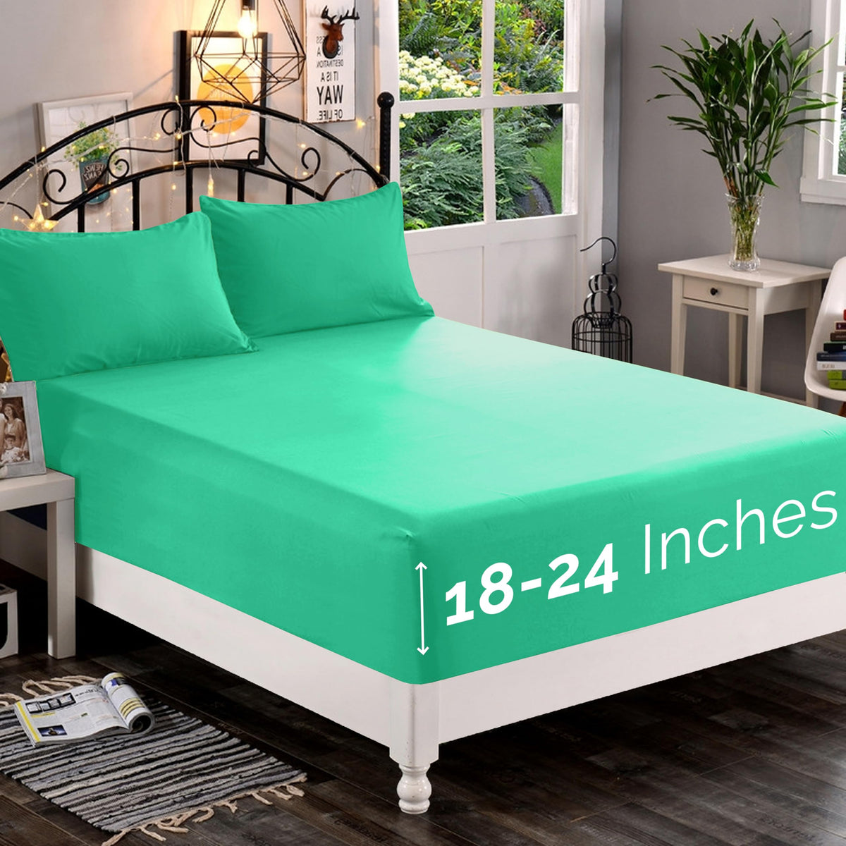 Premium Hotel Quality 1-Piece Fitted Sheet, Luxury & Softest 1500 Premier Hotel Quality Bedding Fitted Sheet Deep Pocket up to 16inch, Wrinkle and Fade Resistant, Queen, White