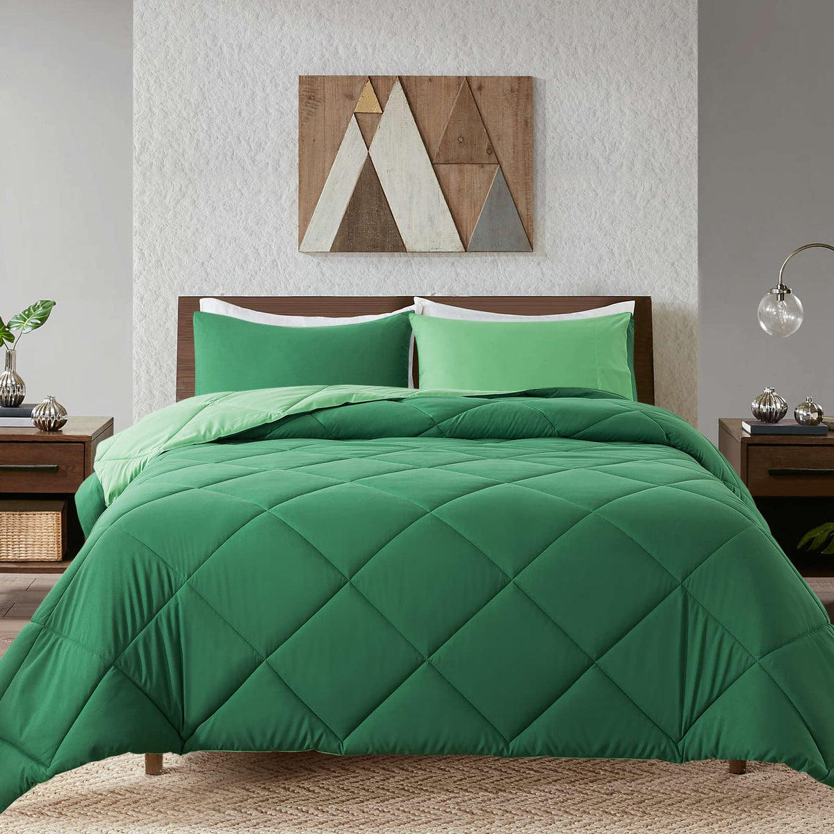 Decroom Lightweight 3 Pieces Comforter Set Queen Quilted Duvet Insert
