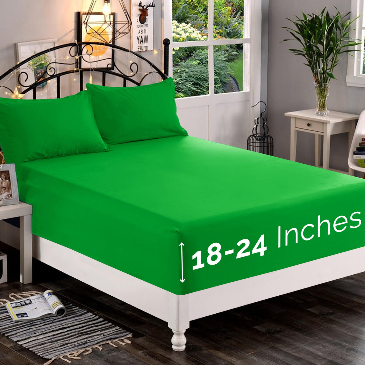 Premium Hotel Quality 1-Piece Fitted Sheet, Luxury & Softest 1500 Premier Hotel Quality Bedding Fitted Sheet Deep Pocket up to 16inch, Wrinkle and Fade Resistant, Queen, White