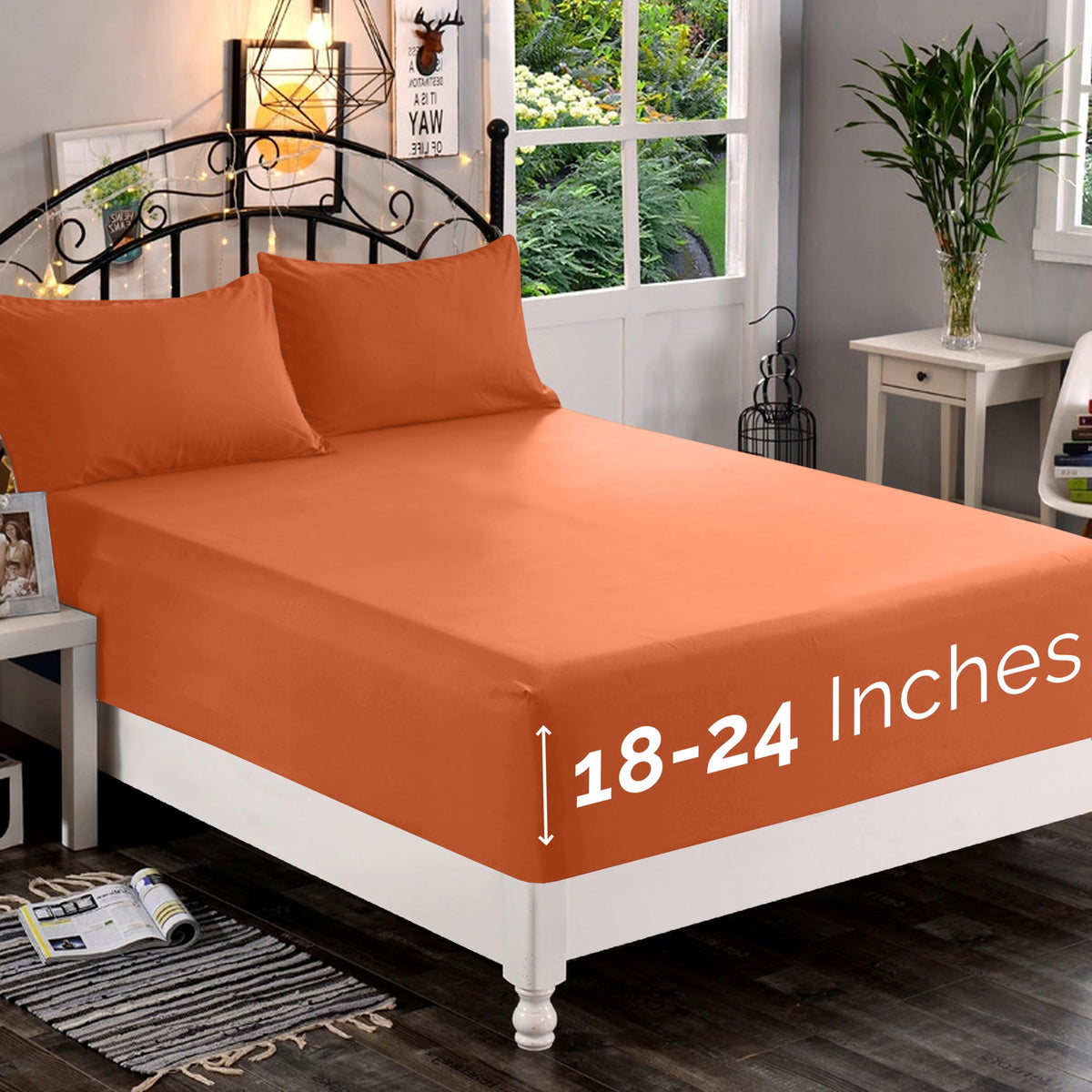 Premium Hotel Quality 1-Piece Fitted Sheet, Luxury & Softest 1500 Premier Hotel Quality Bedding Fitted Sheet Deep Pocket up to 16inch, Wrinkle and Fade Resistant, Queen, White