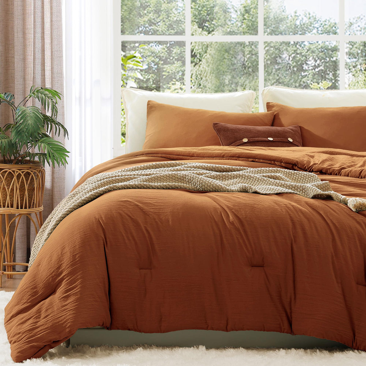 WRENSONGE Queen Comforter Set-3 Pieces Soft Comforters Queen Size Bedding