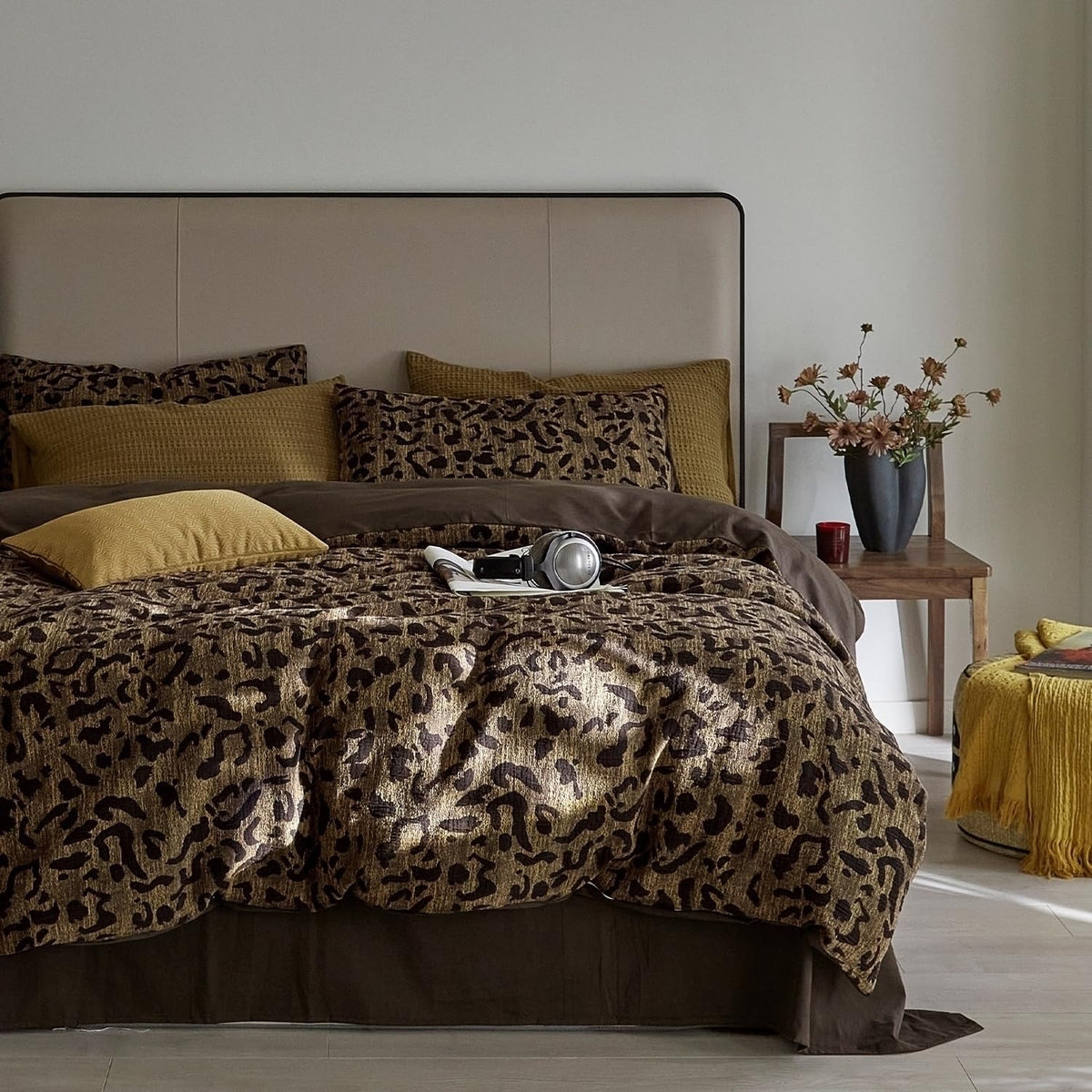 mixinni Duvet Cover Set King Size Bird Flower Pattern Soft Long Staple Cotton Floral Bedding Comforter Cover Set with Zipper Ties for Women and Men, Ultra Soft, Breathable, Easy Care-King Size