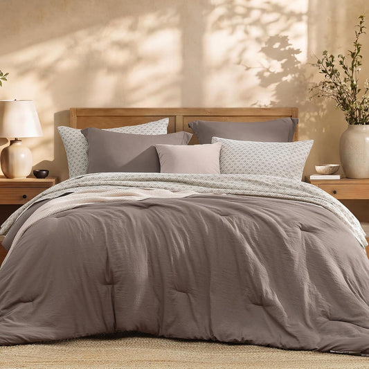 Queen Comforter Set with Sheets-7 Pieces Soft Recycled Bed in a Bag Bedding
