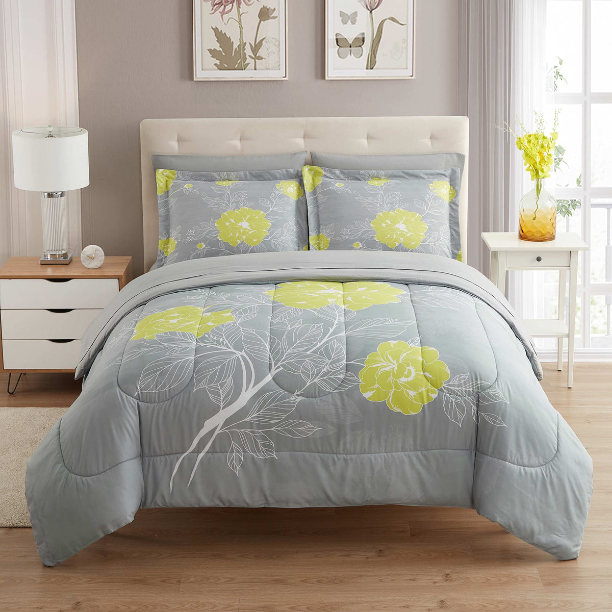 Sweet Home Collection 5 Piece Comforter Set Bag Solid Color All Season Soft Down Alternative Blanket & Luxurious Microfiber Bed Sheets, Navy, Twin
