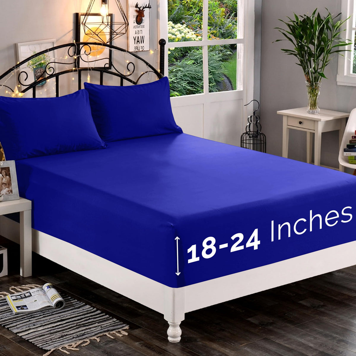 Premium Hotel Quality 1-Piece Fitted Sheet, Luxury & Softest 1500 Premier Hotel Quality Bedding Fitted Sheet Deep Pocket up to 16inch, Wrinkle and Fade Resistant, Queen, White