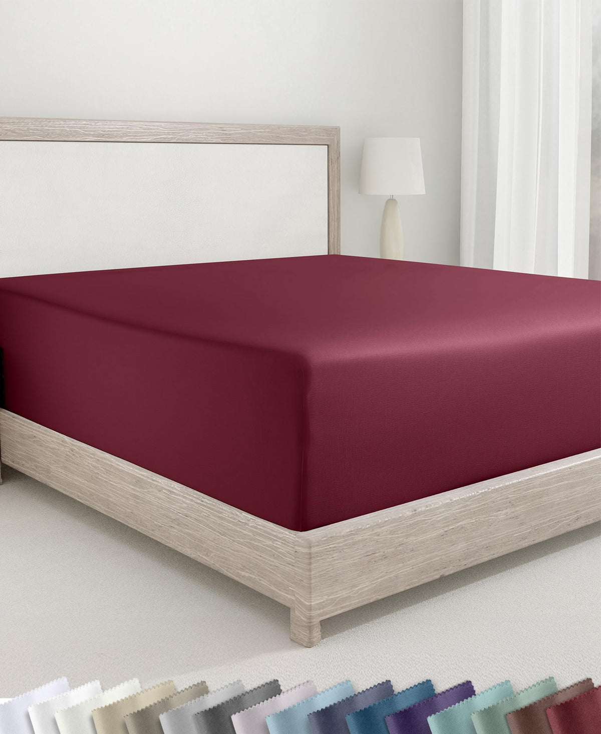 California Design Den Soft 100% Cotton Sateen Fitted Sheet Queen, White