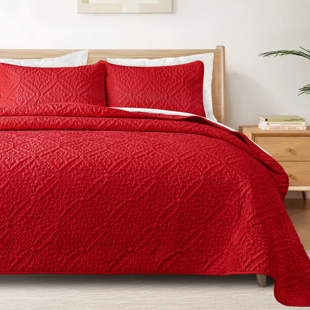 Exclusivo Mezcla Full Queen Quilt Set, Beige Cream