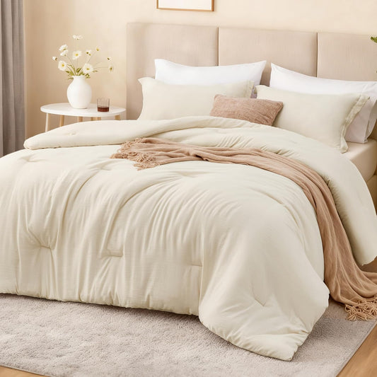 Love's cabin Beige Twin/Twin XL Comforter Set, 2-Piece Prewashed Bed Set