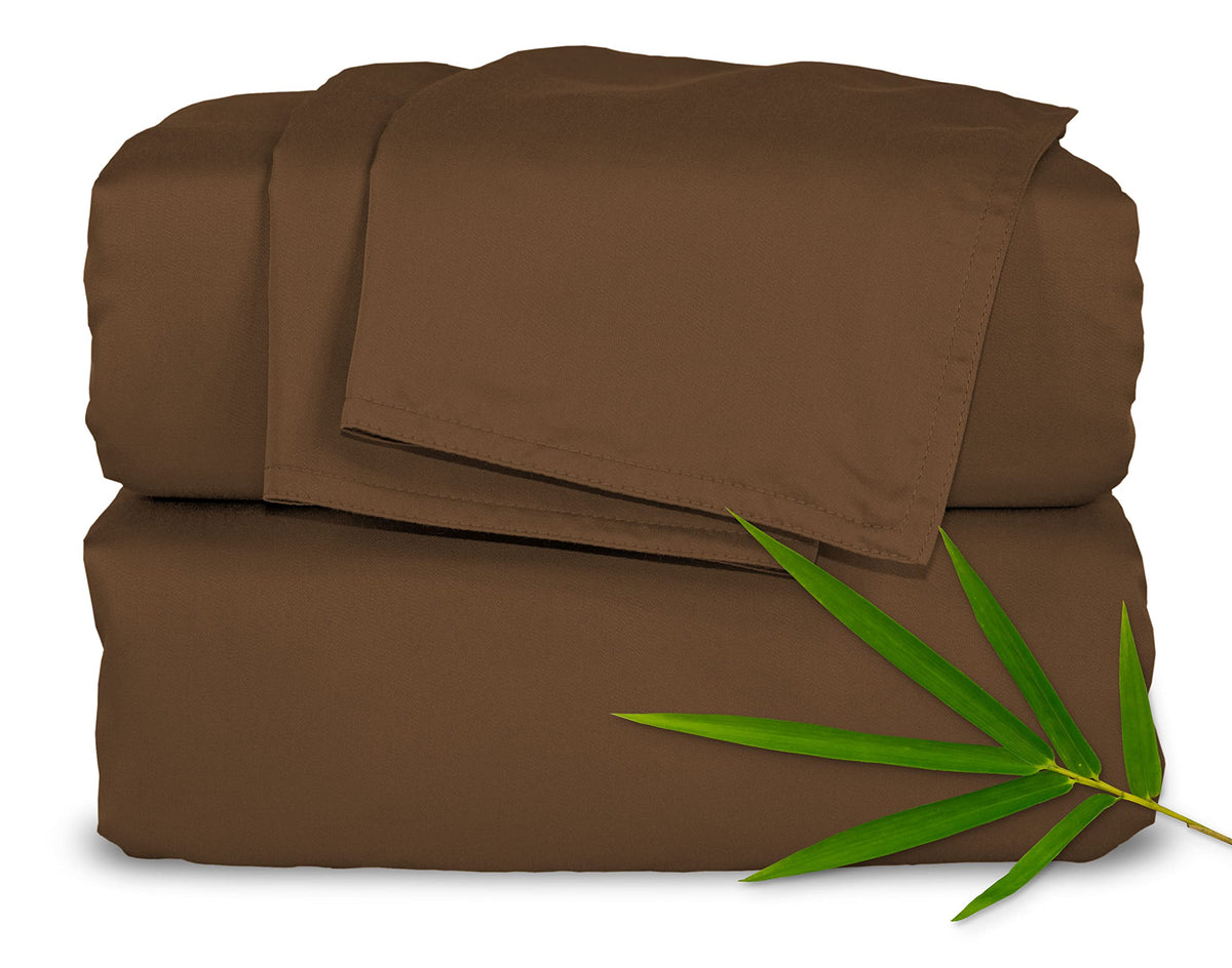 Pure Bamboo Full Sheets, Genuine 100% Organic Viscose Derived from Bamboo Bed Sheet Set, Luxuriously Soft & Cooling, Double Stitching, 2 Year Quality Promise (Full, Ivory)