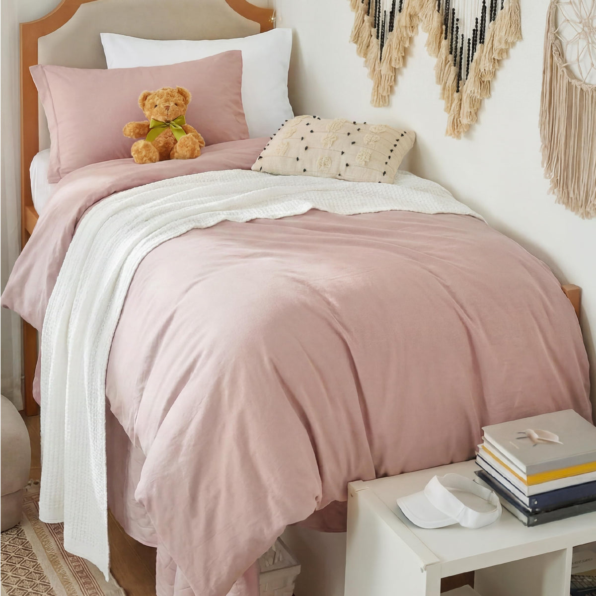 Bedsure Prewashed Duvet Cover Queen, Cotton-Like Soft Bedding Set, Beige