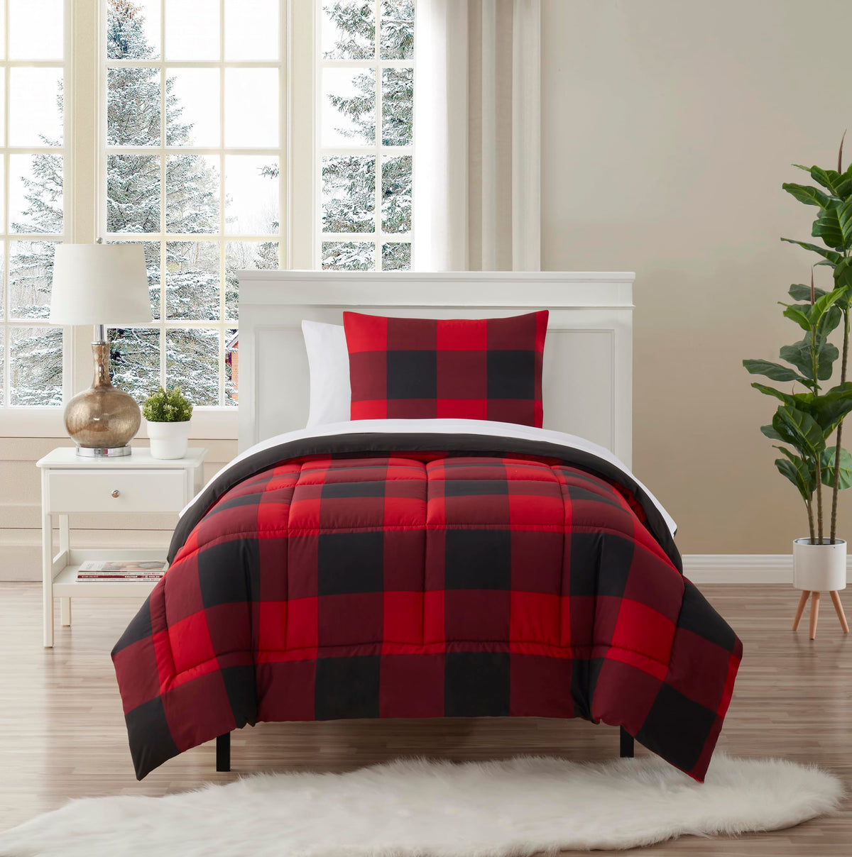 Sweet Home Collection 5 Piece Comforter Set Bag Solid Color All Season Soft Down Alternative Blanket & Luxurious Microfiber Bed Sheets, Navy, Twin
