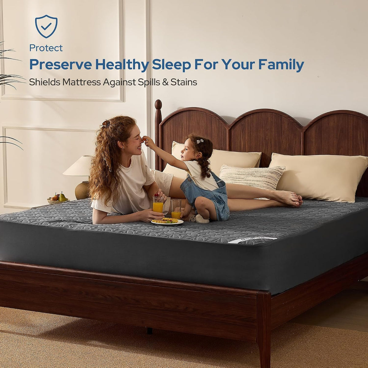 BEDLORE Waterproof Mattress Protector, Queen Size Mattress Pad Noiseless