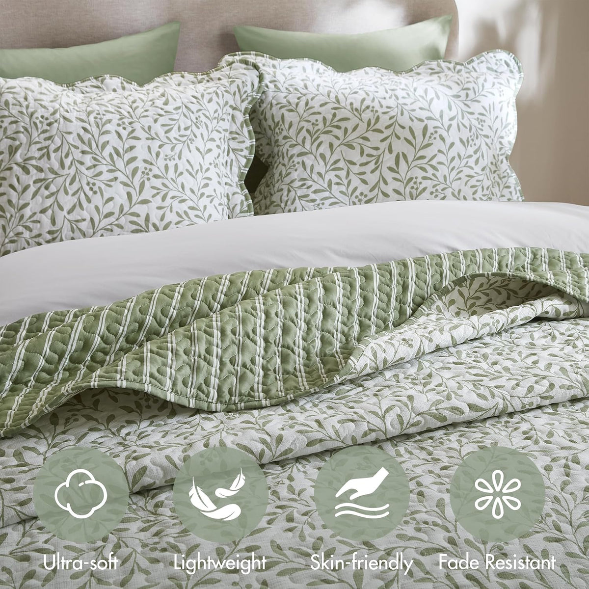 Madison Park Reversible Quilt Set, 3PC Full/Queen Coverlet