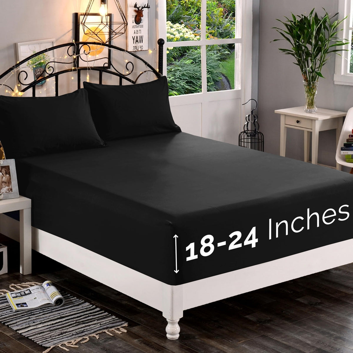 Premium Hotel Quality 1-Piece Fitted Sheet, Luxury & Softest 1500 Premier Hotel Quality Bedding Fitted Sheet Deep Pocket up to 16inch, Wrinkle and Fade Resistant, Queen, White