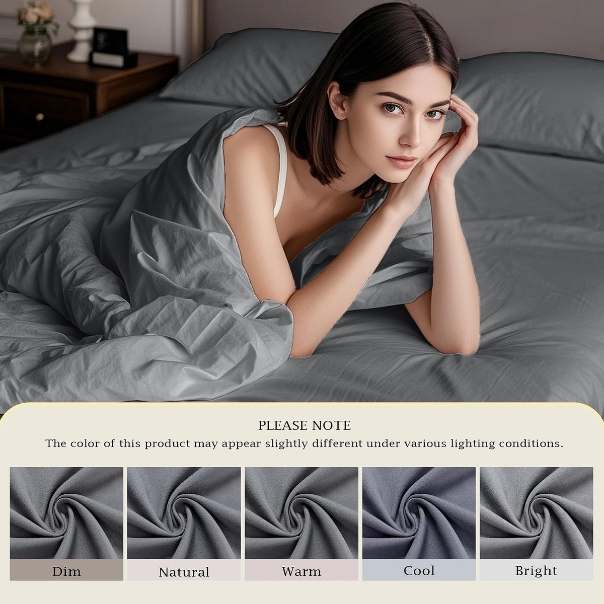 FreshCulture Queen Fitted Sheet Only – Premium Hotel-Quality Fitted Sheet for Queen Bed – Ultra Soft & Breathable Brushed Microfiber – Elegant Black Box Packaging (Dark Grey)
