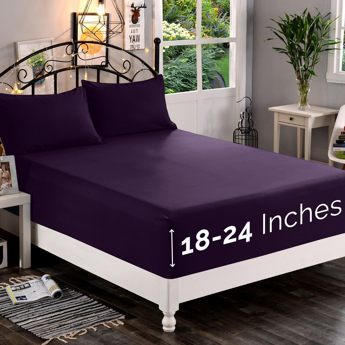 Premium Hotel Quality 1-Piece Fitted Sheet, Luxury & Softest 1500 Premier Hotel Quality Bedding Fitted Sheet Deep Pocket up to 16inch, Wrinkle and Fade Resistant, Queen, White