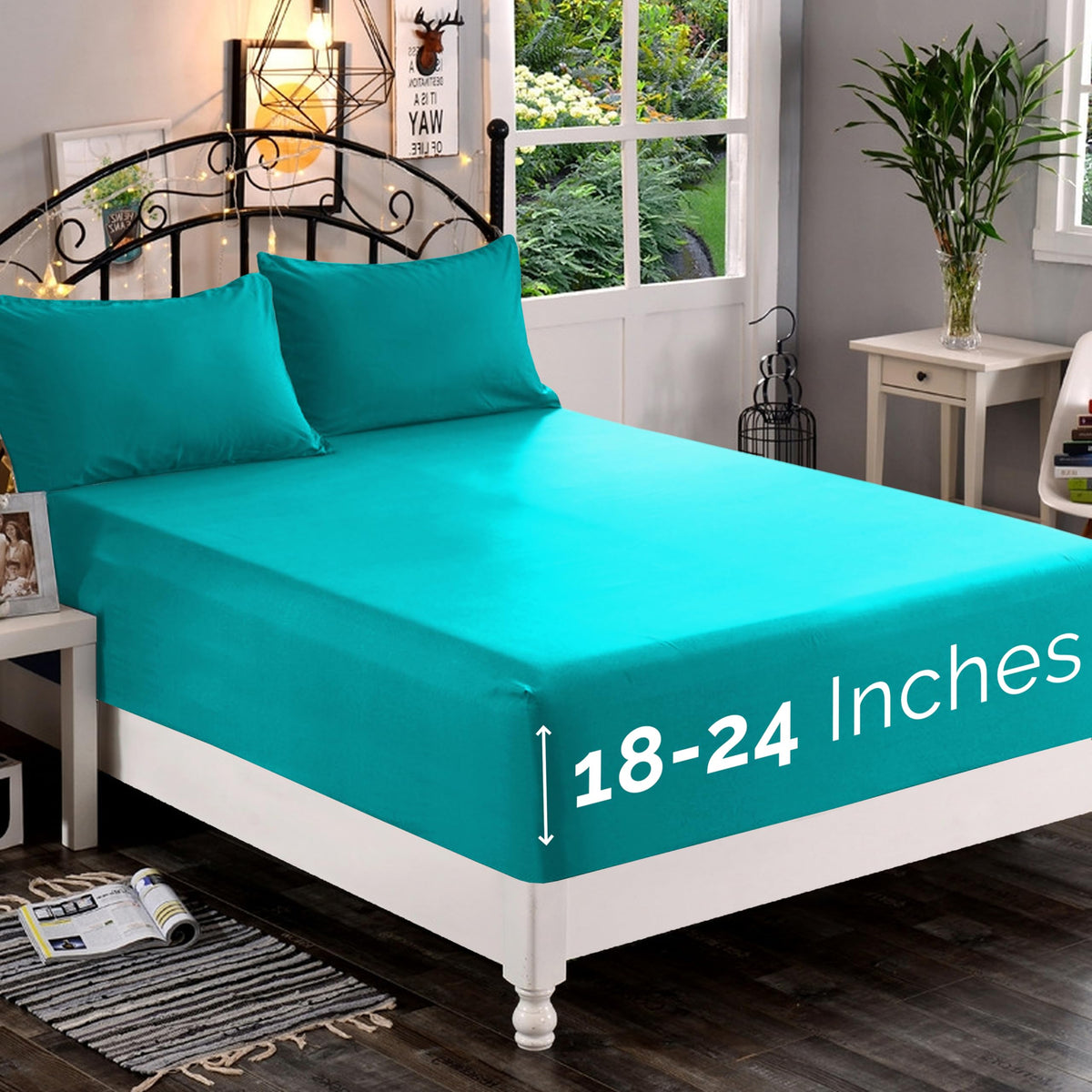 Premium Hotel Quality 1-Piece Fitted Sheet, Luxury & Softest 1500 Premier Hotel Quality Bedding Fitted Sheet Deep Pocket up to 16inch, Wrinkle and Fade Resistant, Queen, White