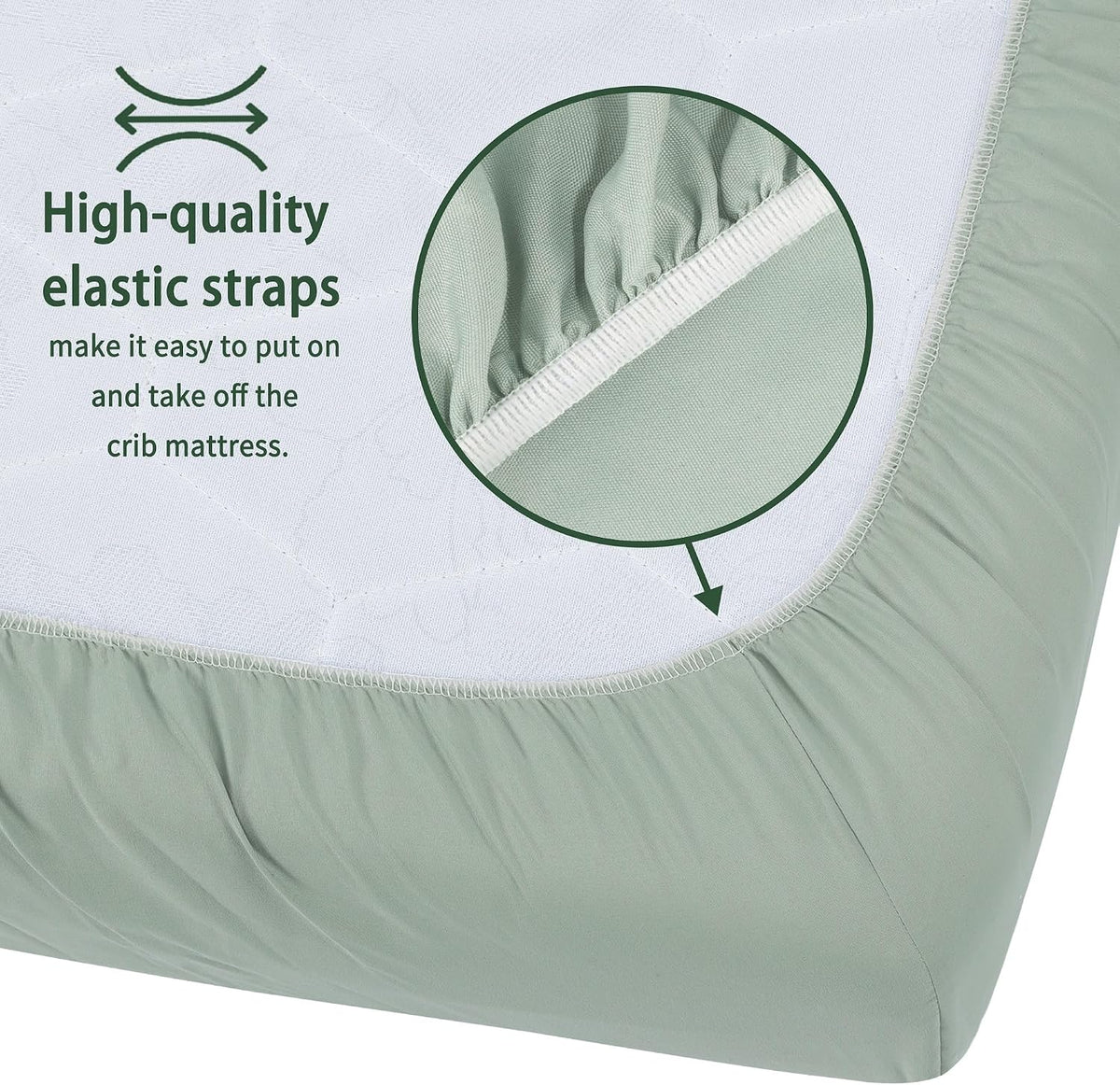 GUNTAIL Baby Crib Sheets for Boys Girls, 2 Pack Fitted Crib Sheet for Standard Crib and Toddler Mattress, Soft Microfiber Baby Sheet 52x28x8in (Brown & Green)