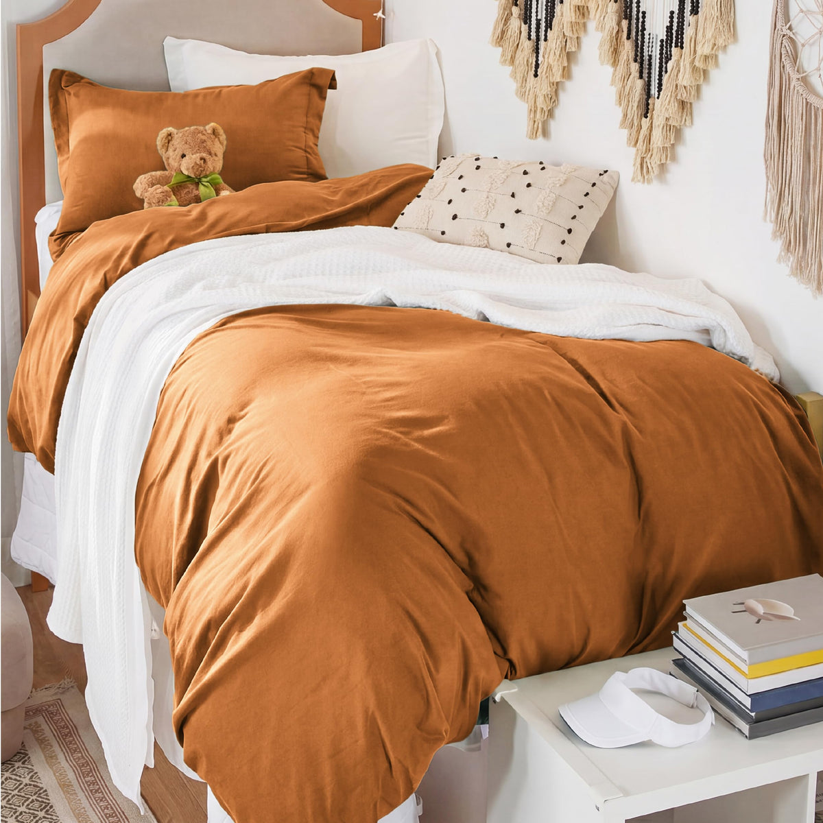 Bedsure Prewashed Duvet Cover Queen, Cotton-Like Soft Bedding Set, Beige
