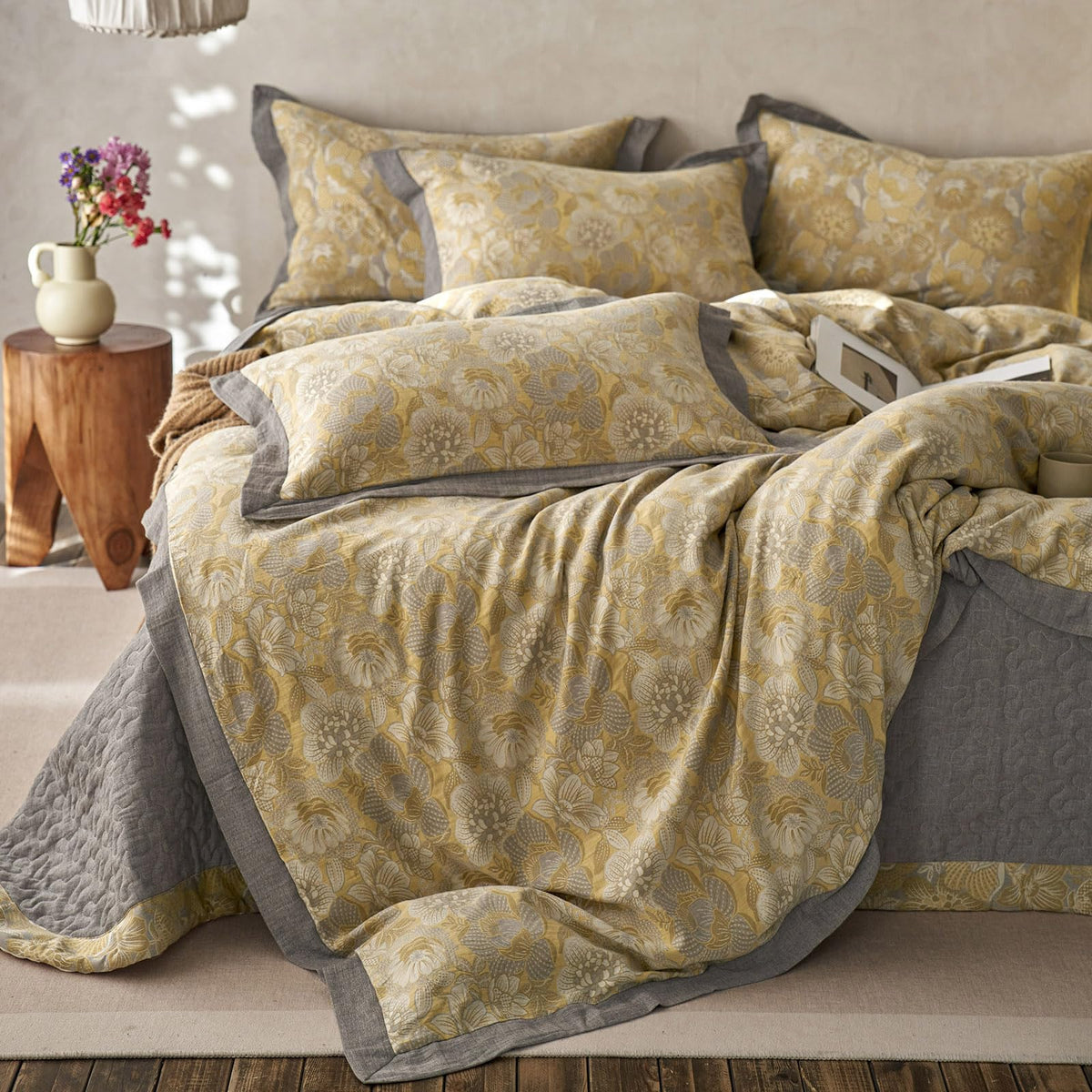 mixinni Duvet Cover Set King Size Bird Flower Pattern Soft Long Staple Cotton Floral Bedding Comforter Cover Set with Zipper Ties for Women and Men, Ultra Soft, Breathable, Easy Care-King Size