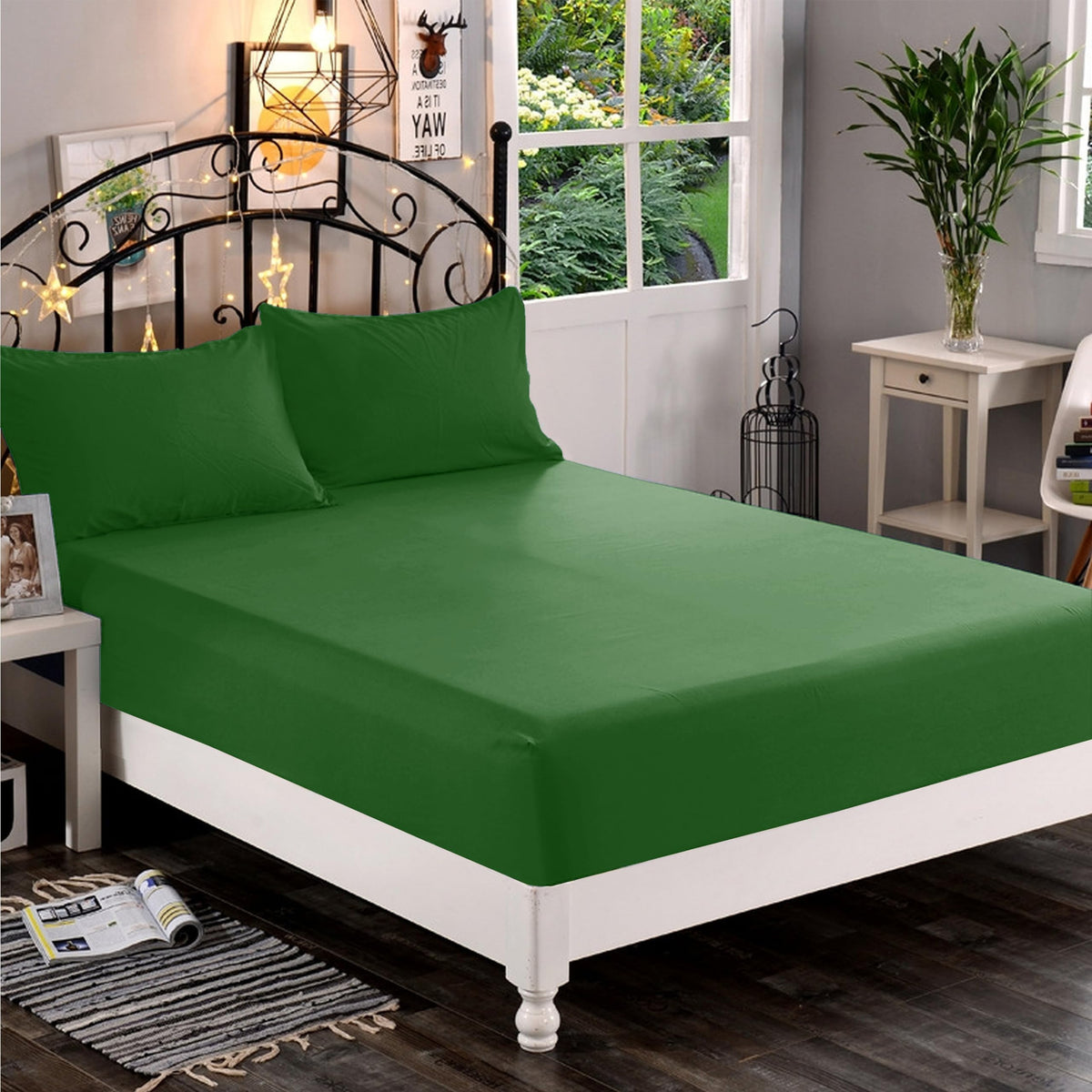 Premium Hotel Quality 1-Piece Fitted Sheet, Luxury & Softest 1500 Premier Hotel Quality Bedding Fitted Sheet Deep Pocket up to 16inch, Wrinkle and Fade Resistant, Queen, White