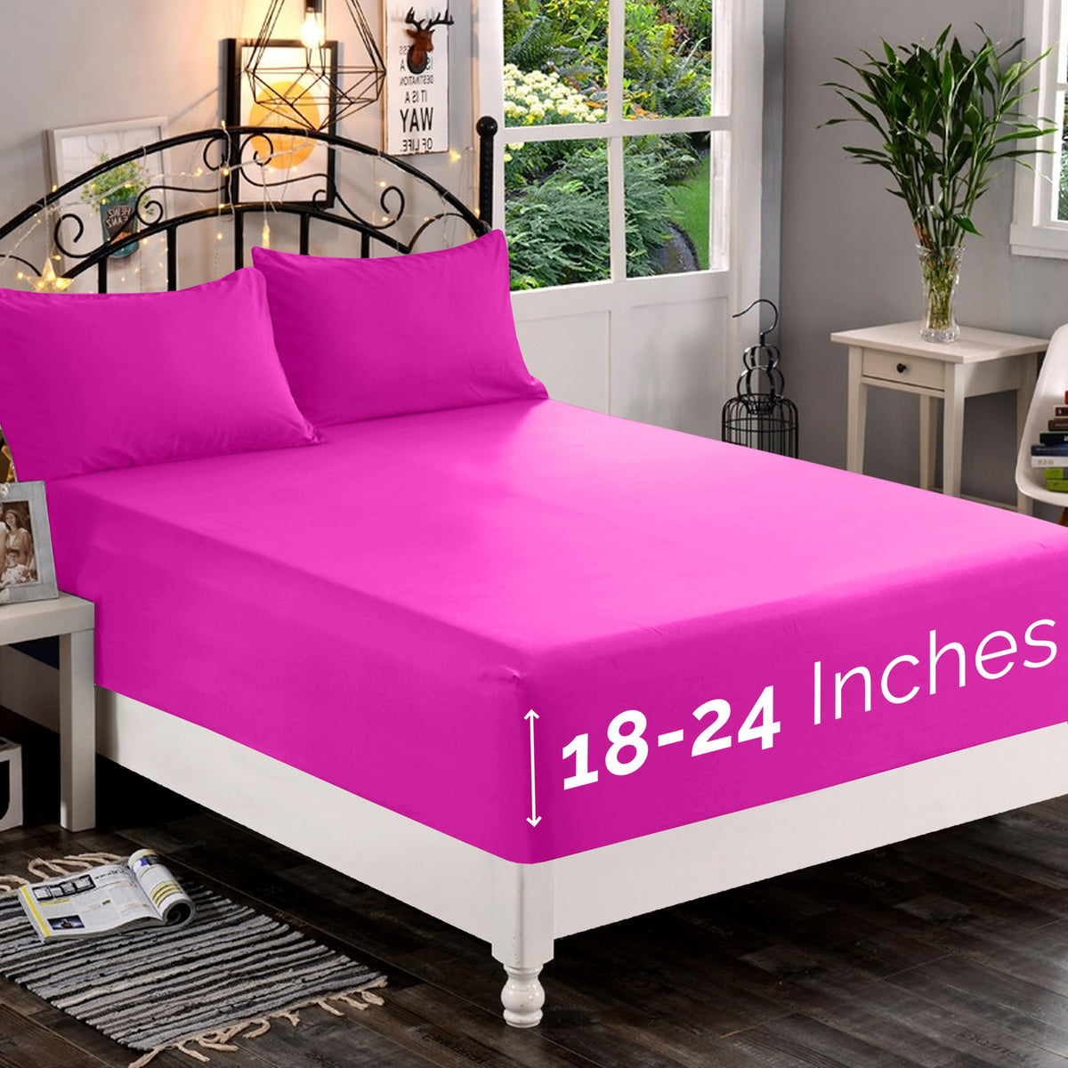 Premium Hotel Quality 1-Piece Fitted Sheet, Luxury & Softest 1500 Premier Hotel Quality Bedding Fitted Sheet Deep Pocket up to 16inch, Wrinkle and Fade Resistant, Queen, White