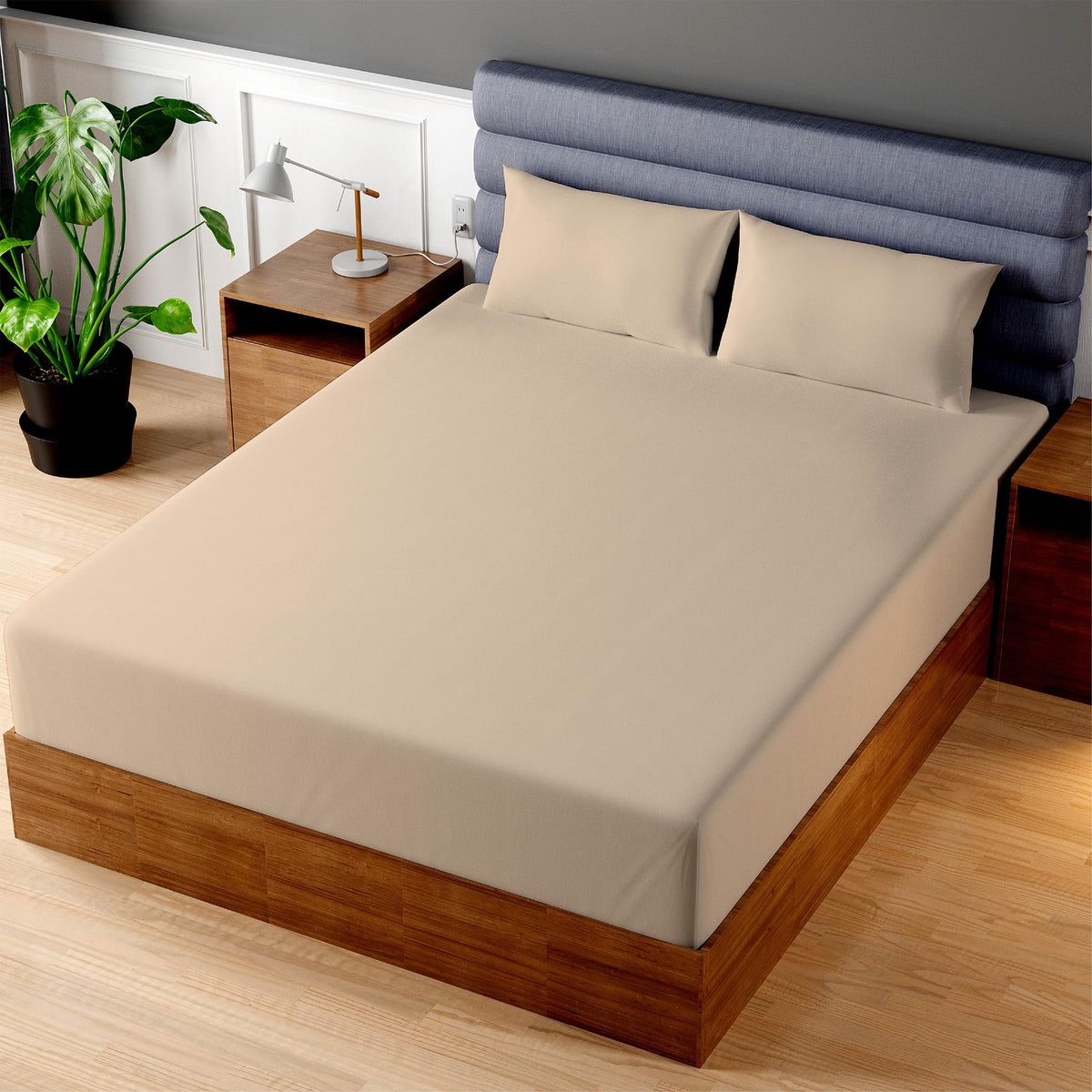 Superity Luxurious Hotel Quality Full XL Fitted Sheet 100% Cotton Ultra Soft, Skin-Friendly & Hypoallergenic Deep Pocket Fits 16 Mattress Easy Care & Snug Fit (Full XL Size -54 x 80)