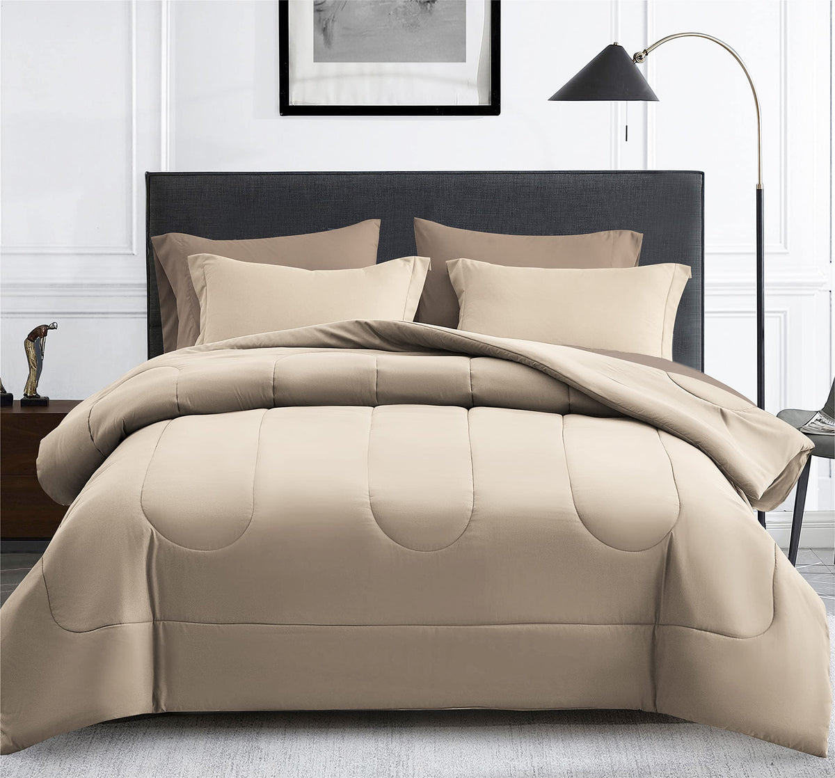 Maple&Stone Full Comforter Set 7 Pieces Bed in a Bag Teal Bed Set
