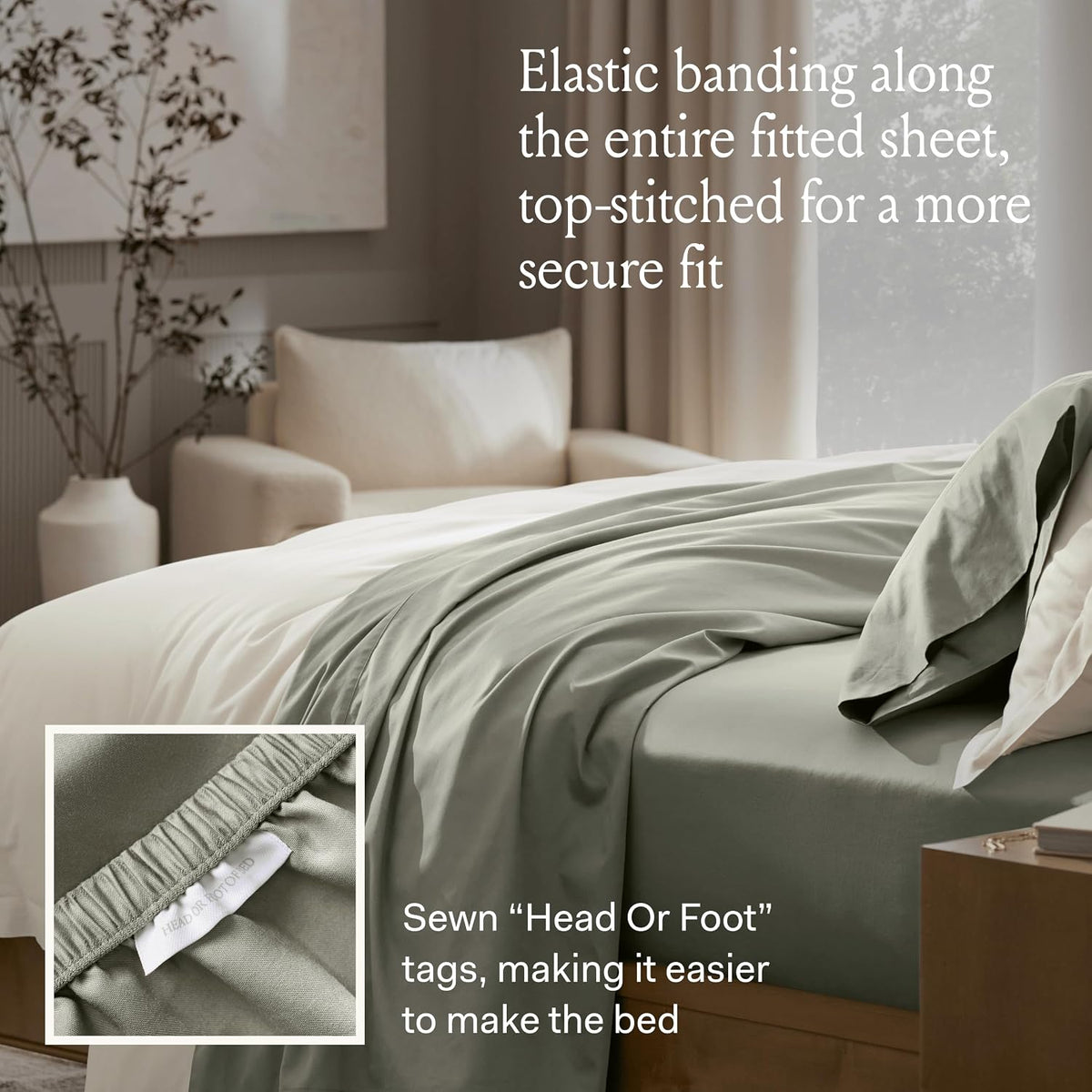 BOLL & BRANCH Signature Hemmed Fitted Sheet, Queen, White