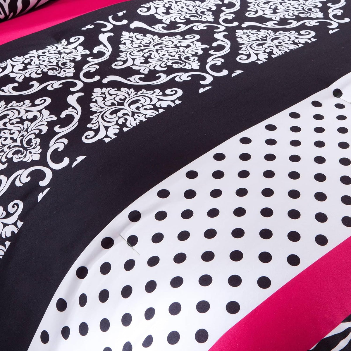 Intelligent Design Polka Dot Pink Zebra Queen Comforter Set, 4pc