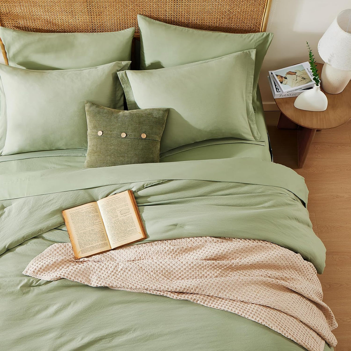 King Size Comforter Set- 7 Pieces Prewashed Bed in a Bag King Bedding Sets