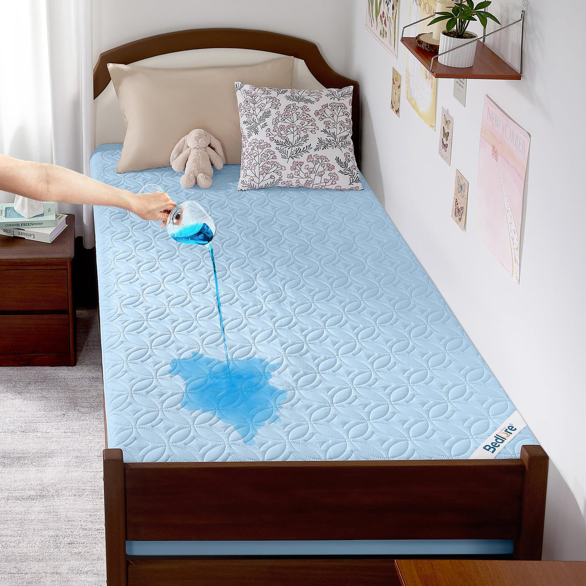 BEDLORE Waterproof Mattress Protector, Queen Size Mattress Pad Noiseless