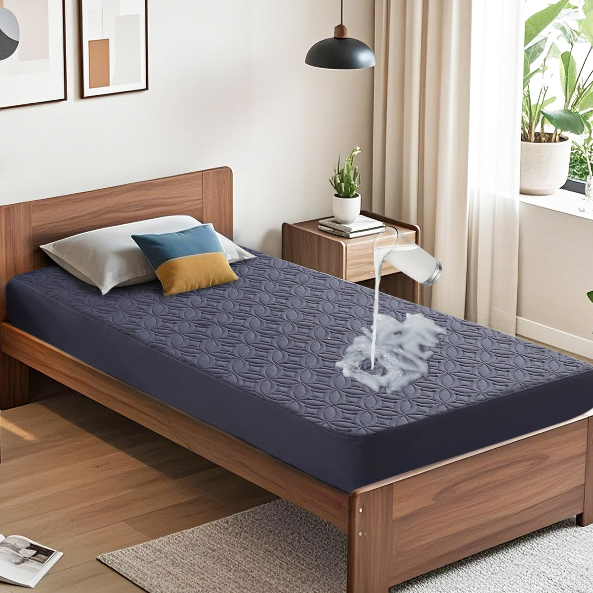 BEDLORE Waterproof Mattress Protector, Queen Size Mattress Pad Noiseless