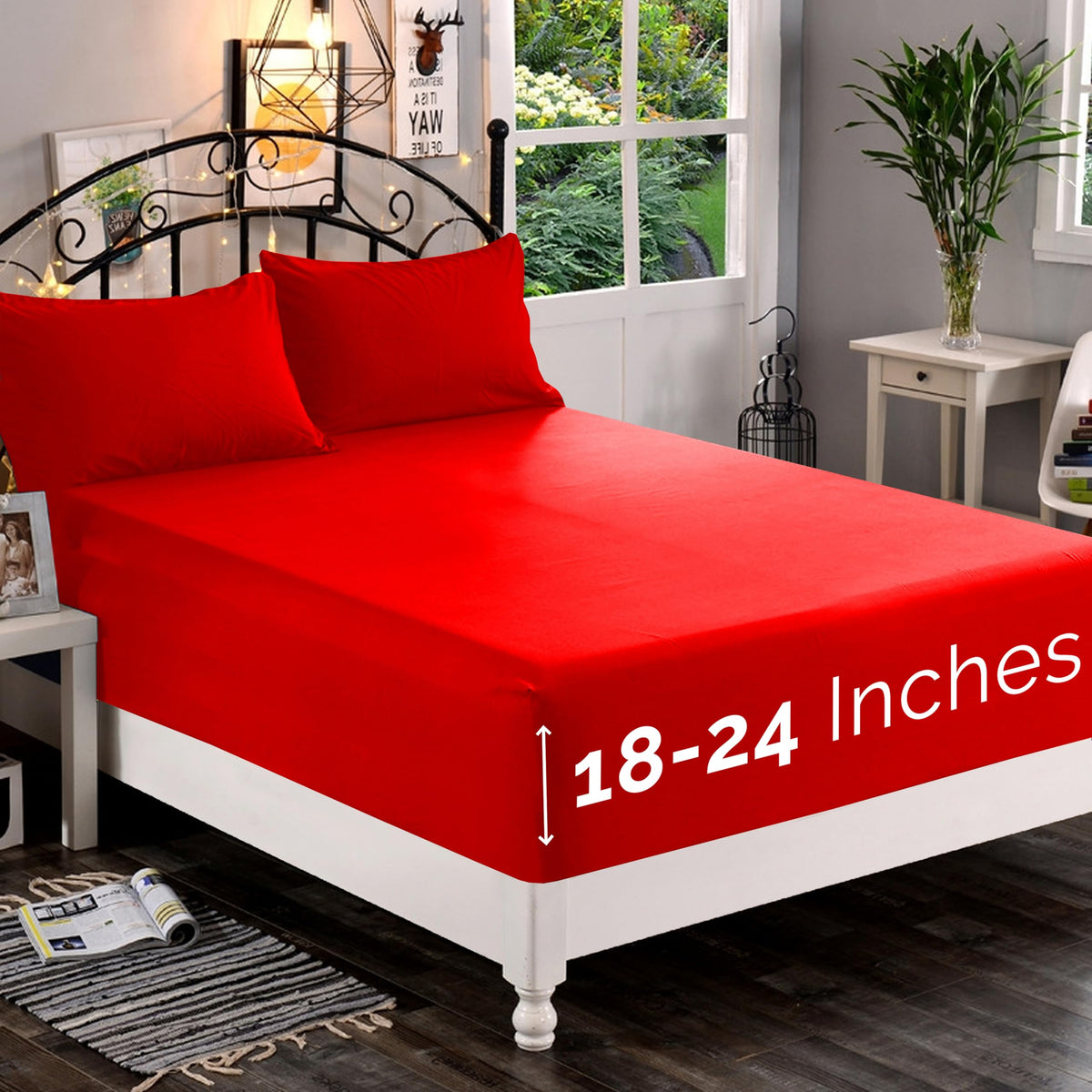 Premium Hotel Quality 1-Piece Fitted Sheet, Luxury & Softest 1500 Premier Hotel Quality Bedding Fitted Sheet Deep Pocket up to 16inch, Wrinkle and Fade Resistant, Queen, White