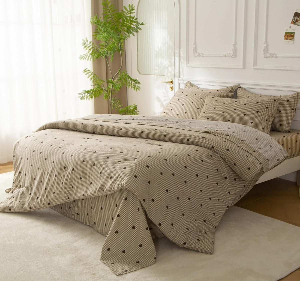 SDY Leopard Queen Comforter Set, 3D Cheetah Print Bedding, Luxury Soft 7-Piece Bed in a Bag, All-Season Bedding Set with Comforter, Sheets, Pillowcases & Shams