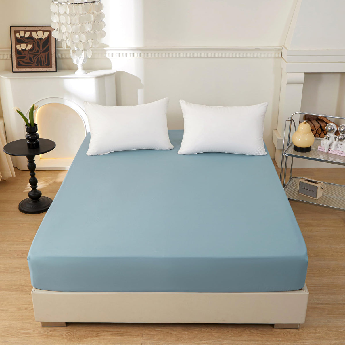 Bedding Queen Size Fitted Sheet Only- Bottom Mattress Fitted Sheet-Fits 15inches Deep Pocket Mattress-Soft and Microfibe-Shrinkage and Fade Resistantr-Easy Care-Dark Green