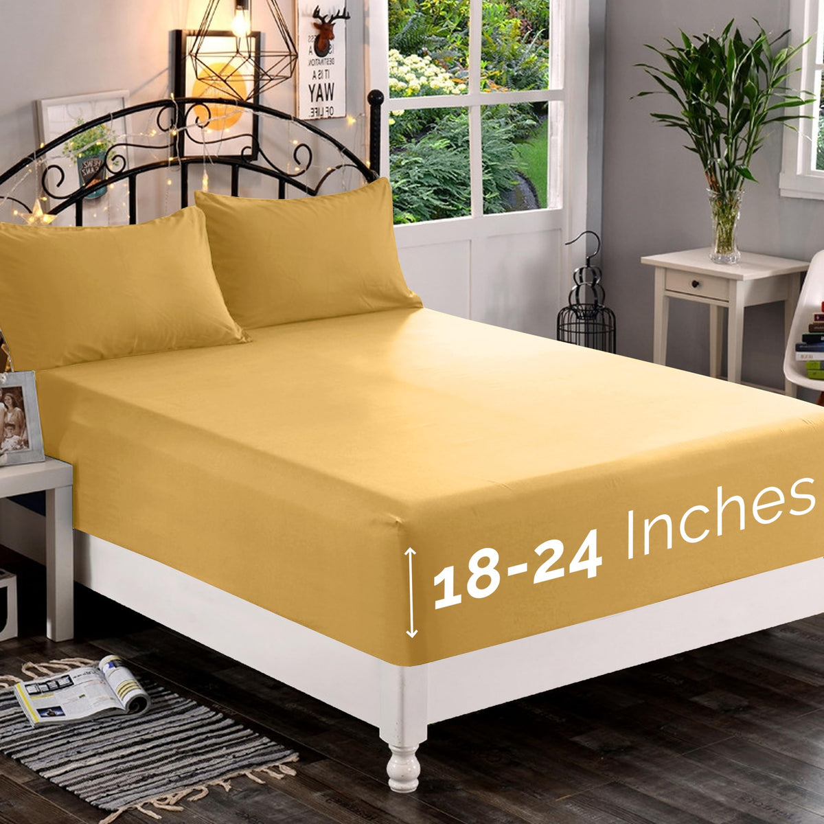 Premium Hotel Quality 1-Piece Fitted Sheet, Luxury & Softest 1500 Premier Hotel Quality Bedding Fitted Sheet Deep Pocket up to 16inch, Wrinkle and Fade Resistant, Queen, White