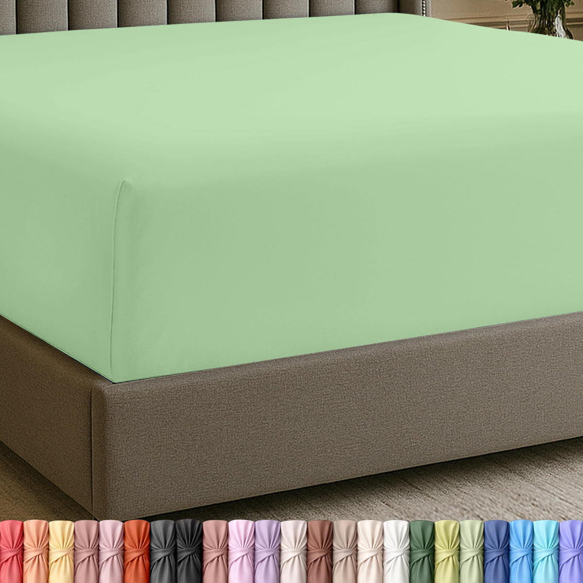Extra Deep Pocket King Fitted Sheet, Fits 16-21 Inch Mattress, Beige