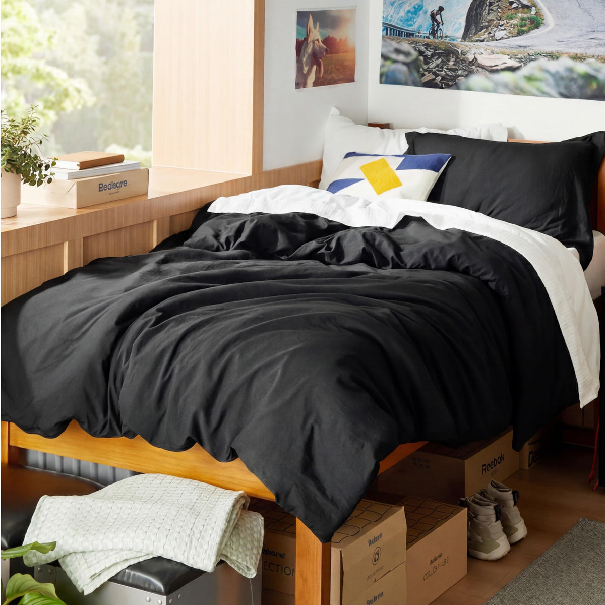 Bedsure Prewashed Duvet Cover Queen, Cotton-Like Soft Bedding Set, Beige