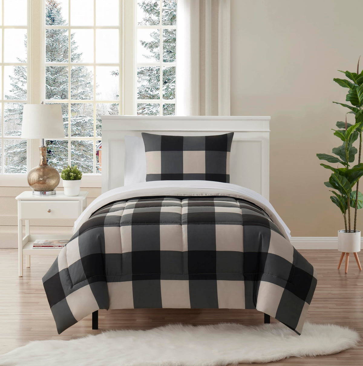 Sweet Home Collection 5 Piece Comforter Set Bag Solid Color All Season Soft Down Alternative Blanket & Luxurious Microfiber Bed Sheets, Navy, Twin