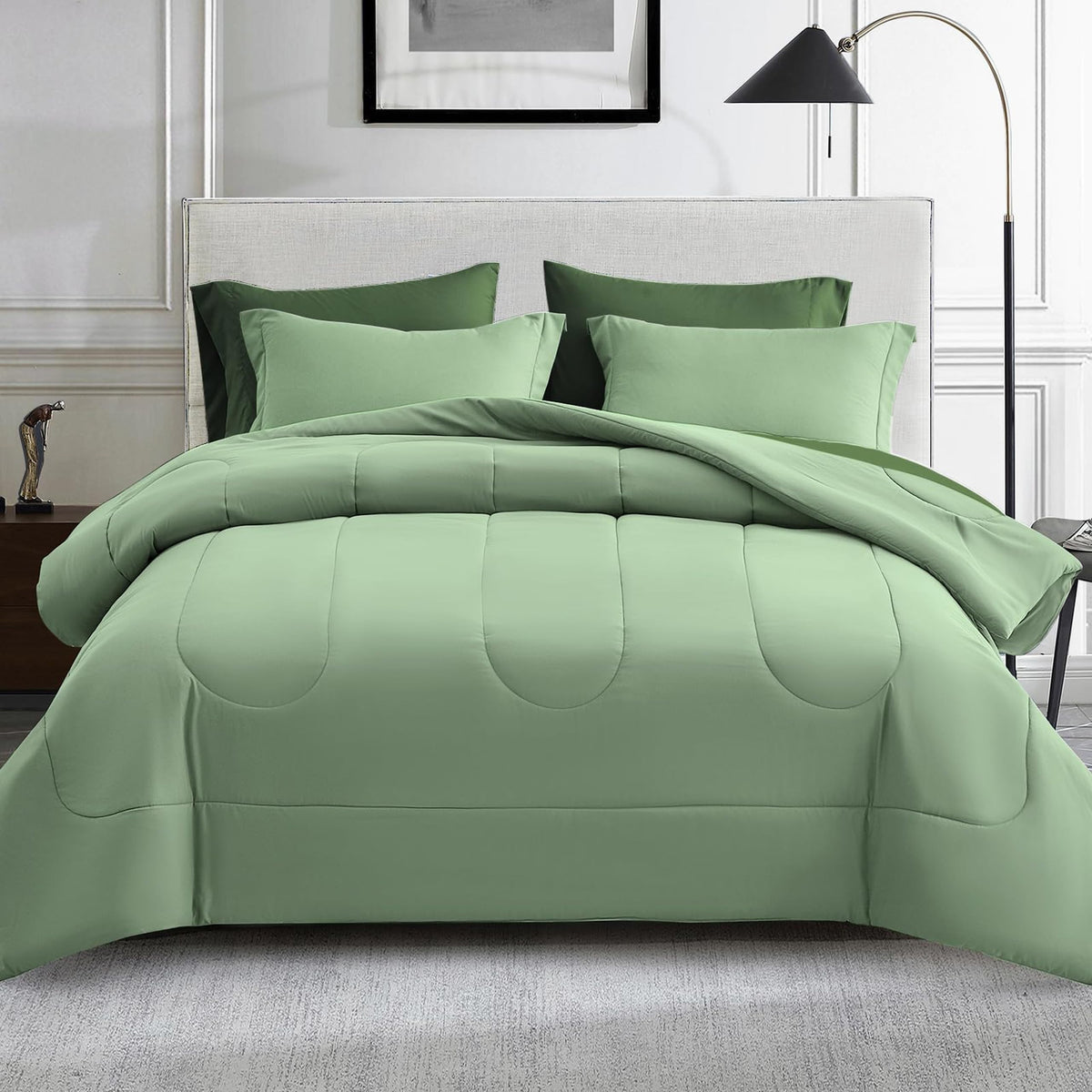 Maple&Stone Full Comforter Set 7 Pieces Bed in a Bag Teal Bed Set
