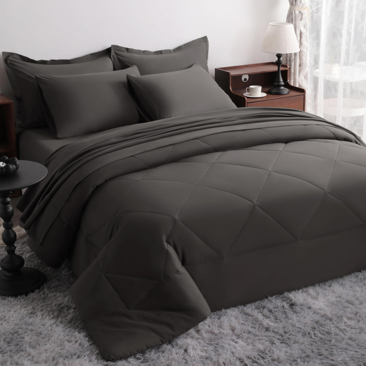 NTBAY Toddler Microfiber Bedding Set, 4 Piece, Navy Blue