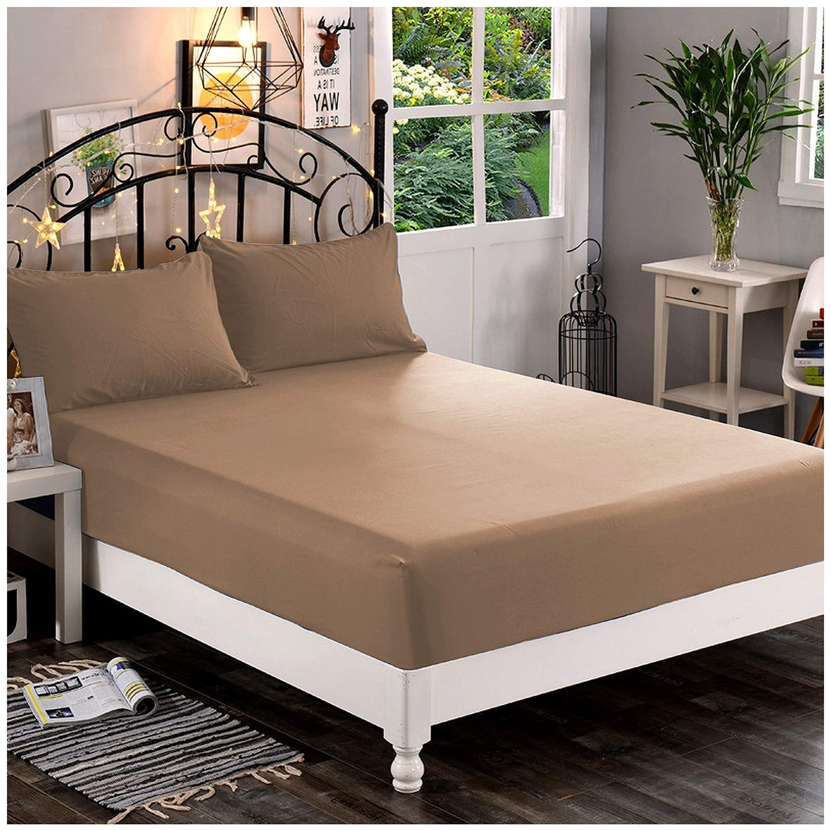 Premium Hotel Quality 1-Piece Fitted Sheet, Luxury & Softest 1500 Premier Hotel Quality Bedding Fitted Sheet Deep Pocket up to 16inch, Wrinkle and Fade Resistant, Queen, White