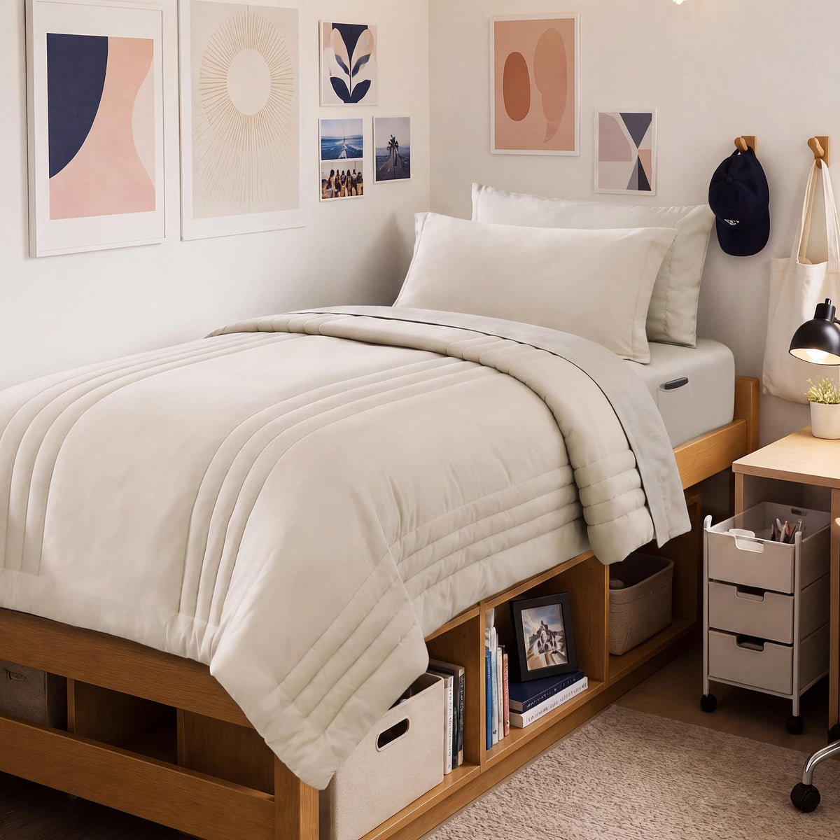 Full Size Comforter Sets-7 Pieces Sage Soft Bed in a Bag Full Bedding Sets