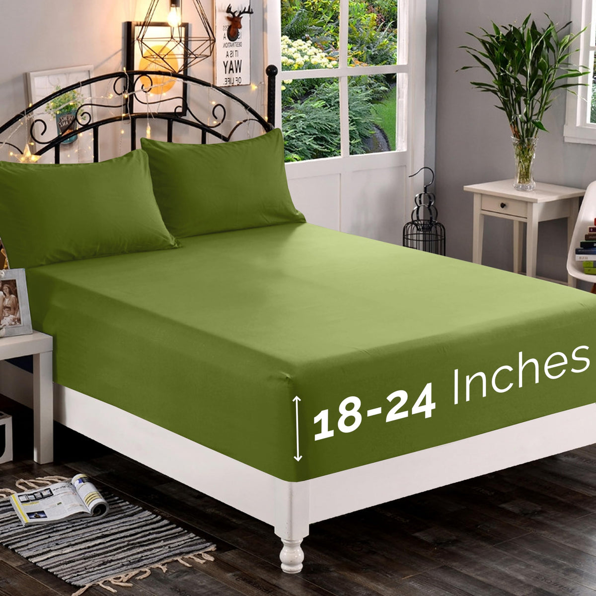 Premium Hotel Quality 1-Piece Fitted Sheet, Luxury & Softest 1500 Premier Hotel Quality Bedding Fitted Sheet Deep Pocket up to 16inch, Wrinkle and Fade Resistant, Queen, White