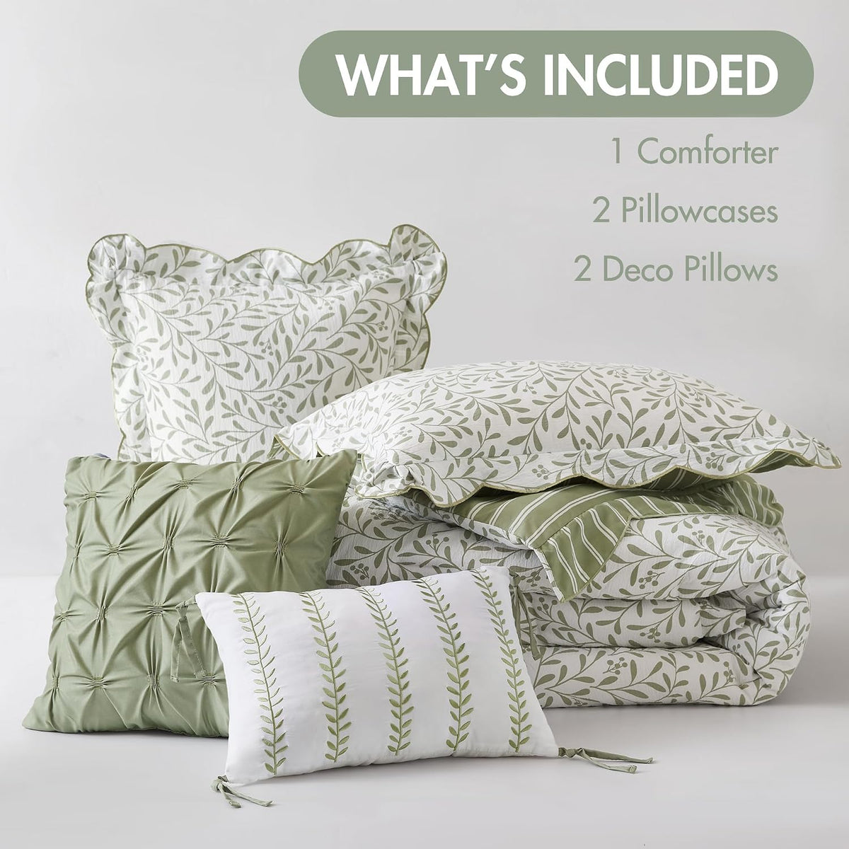 Madison Park Reversible Botanical Comforter Set, 5PC King Coverlet