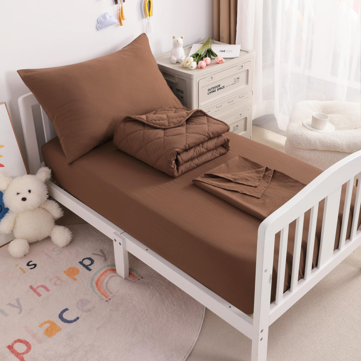NTBAY Toddler Microfiber Bedding Set, 4 Piece, Navy Blue