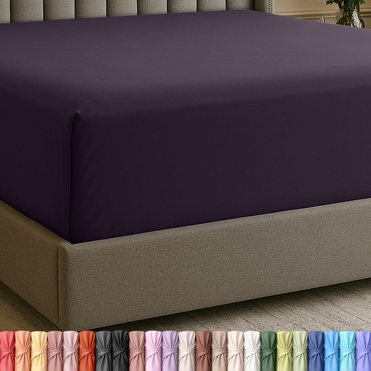 Extra Deep Pocket King Fitted Sheet, Fits 16-21 Inch Mattress, Beige