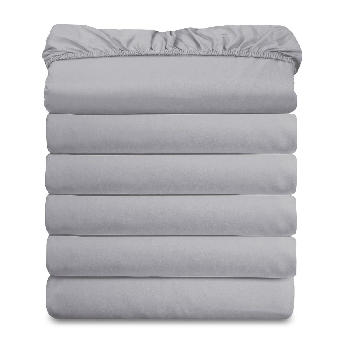 Elegant Comfort Ultra Soft Bulk Pack of 6 Bottom Fitted Sheets - 1500 Premium Hotel Quality Microfiber 6 Pack Fitted Sheets - Deep Pockets up to 16 Inches, Twin/Twin XL Size, Gray